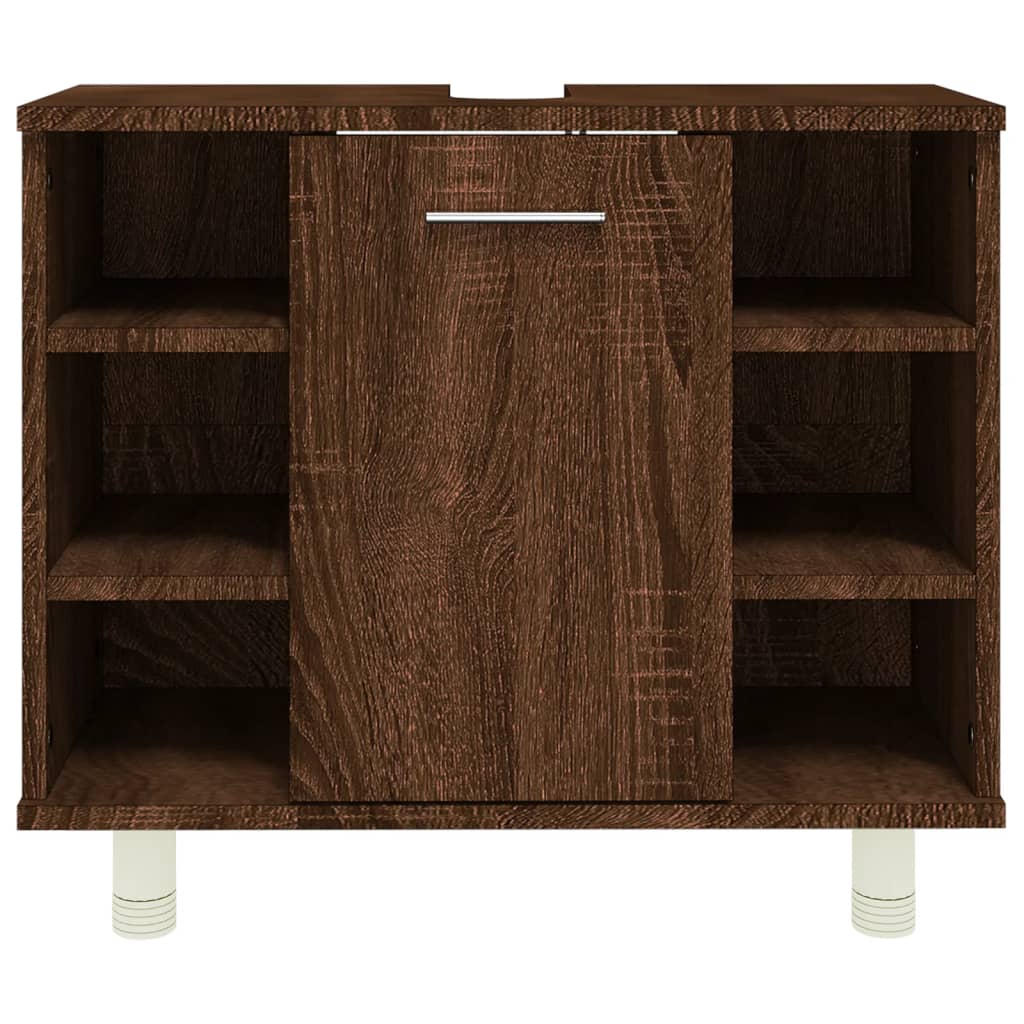 Bathroom Cabinet Brown Oak 60x32x53.5 cm Engineered Wood - Upclimb Ltd