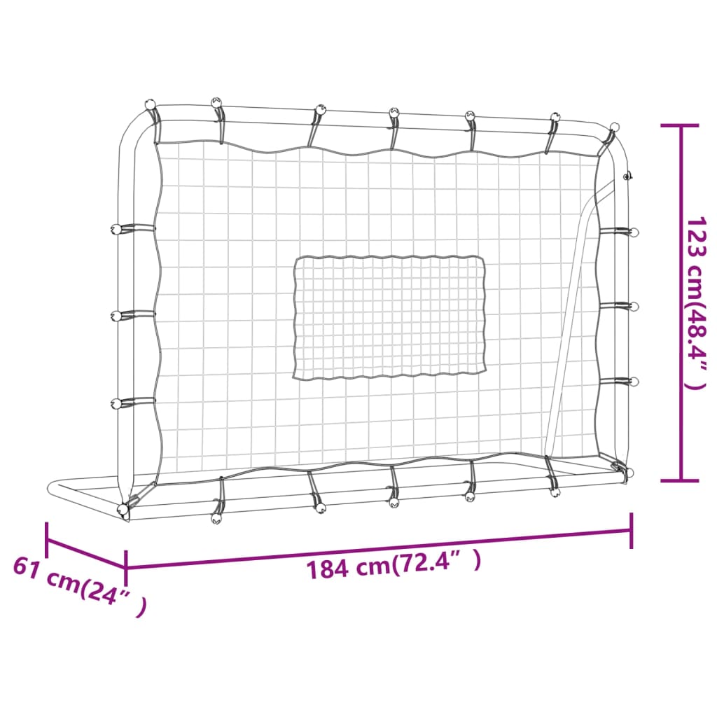 Football Goal with Net White&Black 184x61x123 cm Steel&PE - Upclimb Ltd