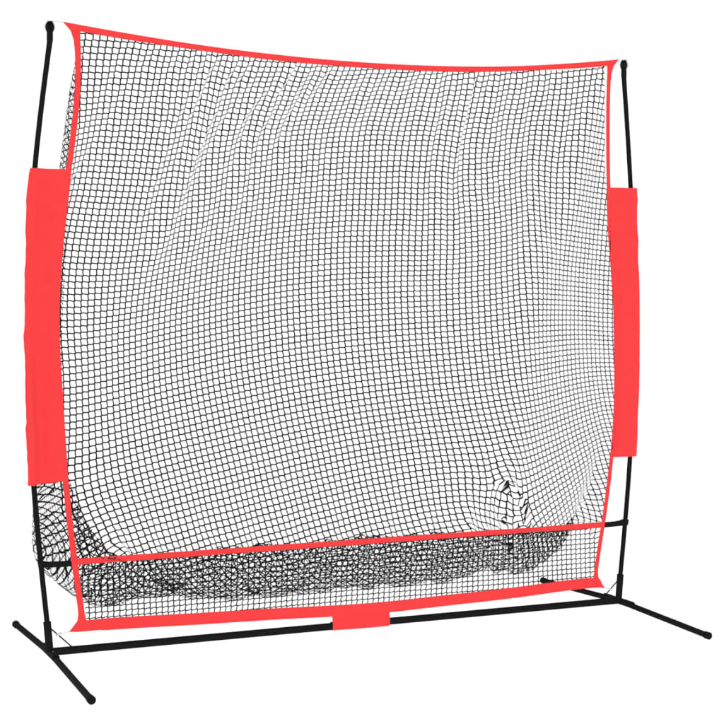 Portable Baseball Net Black and Red 215x107x216 cm Polyester - Upclimb Ltd