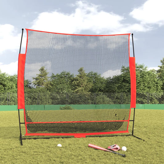 Portable Baseball Net Black and Red 215x107x216 cm Polyester - Upclimb Ltd