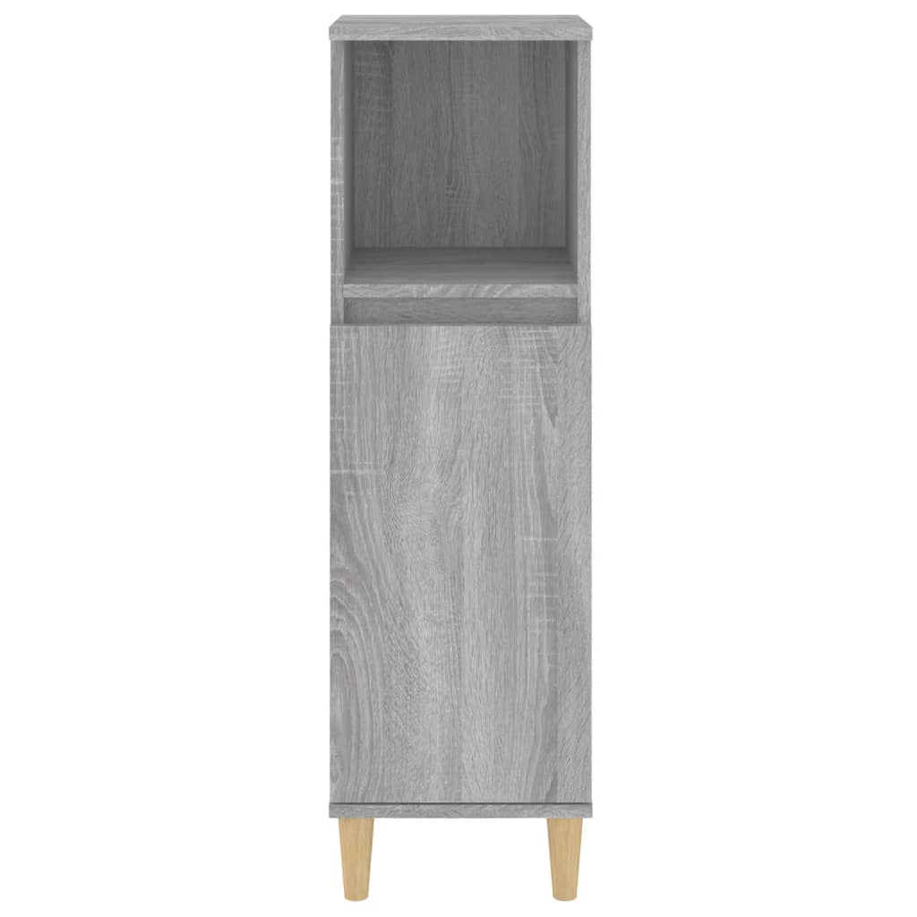 vidaXL Bathroom Cabinet Grey Sonoma 30x30x100 cm Engineered Wood