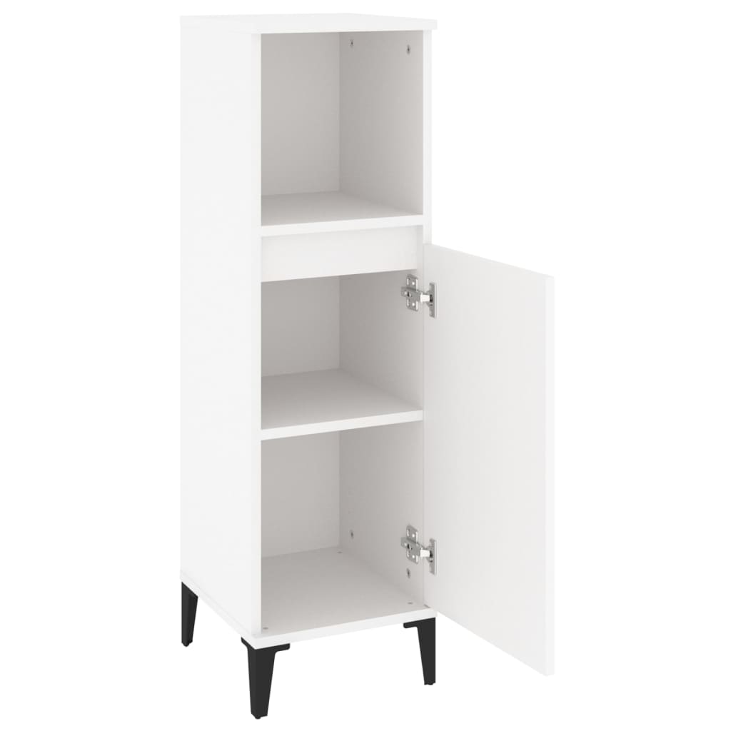 vidaXL Bathroom Cabinet White 30x30x100 cm Engineered Wood