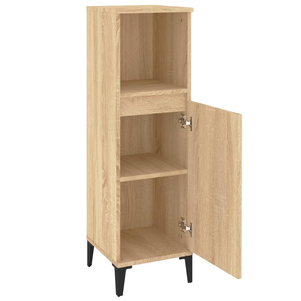 vidaXL Bathroom Cabinet Sonoma Oak 30x30x100 cm Engineered Wood