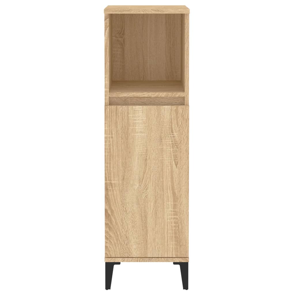vidaXL Bathroom Cabinet Sonoma Oak 30x30x100 cm Engineered Wood