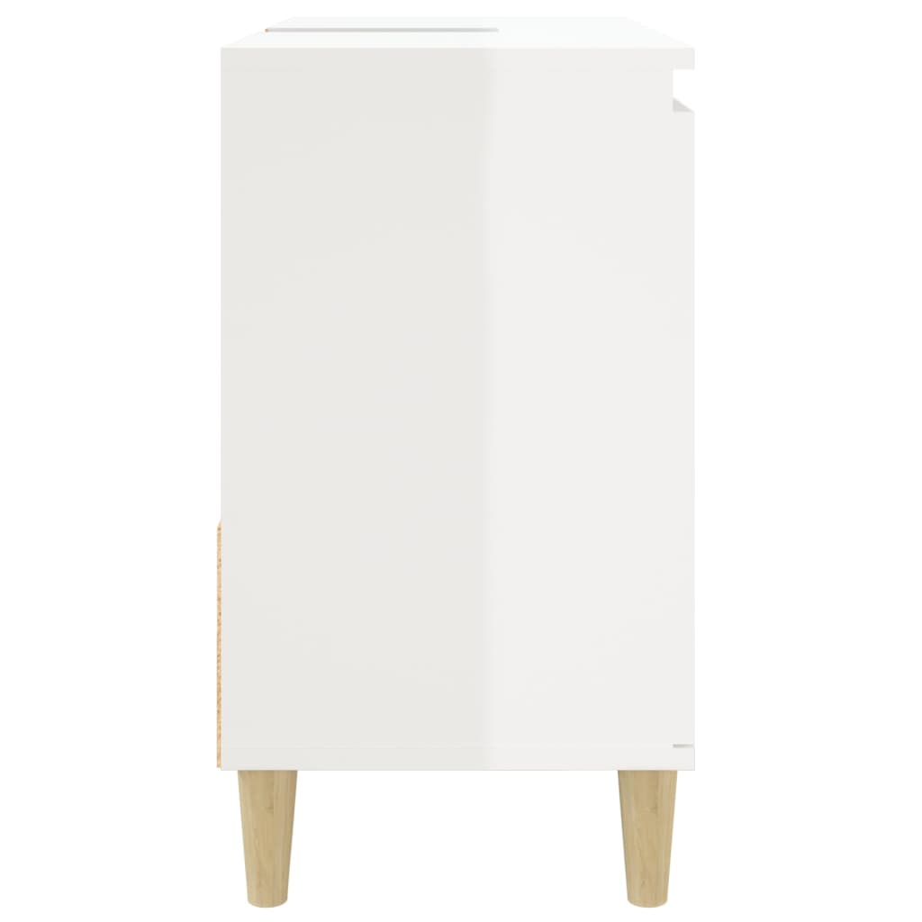 vidaXL Bathroom Cabinet High Gloss White 65x33x60 cm Engineered Wood