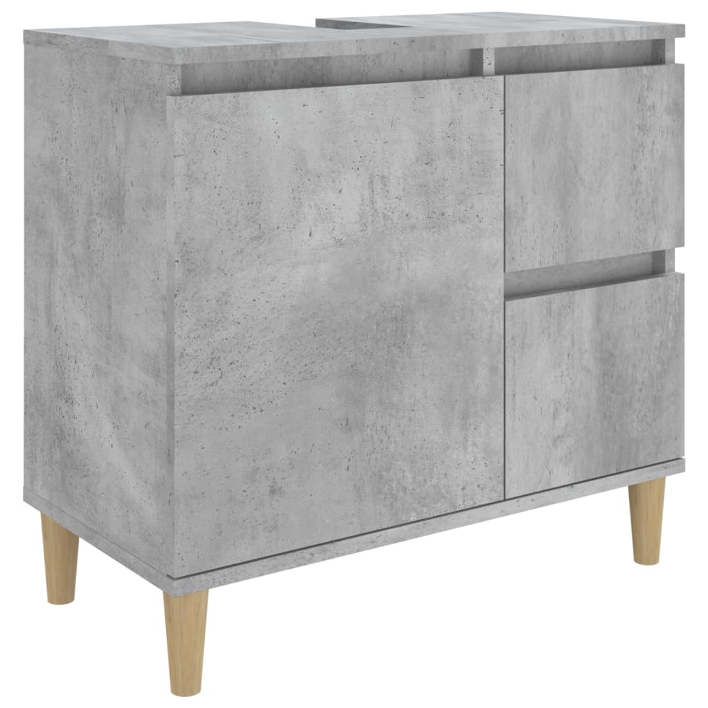 vidaXL Bathroom Cabinet Concrete Grey 65x33x60 cm Engineered Wood