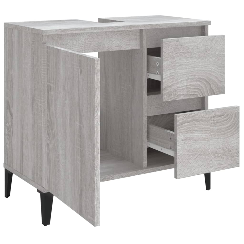 vidaXL Bathroom Cabinet Grey Sonoma 65x33x60 cm Engineered Wood