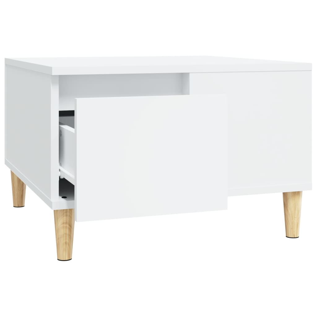 Table basse Blanc 55x55x36,5 cm Bois d'ingénierie