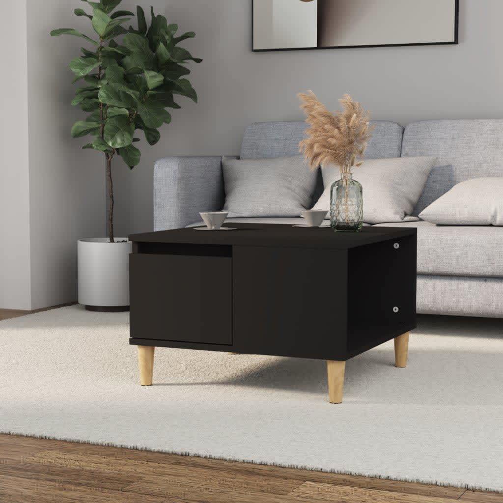 vidaXL Coffee Table Black 55x55x36.5 cm Engineered Wood