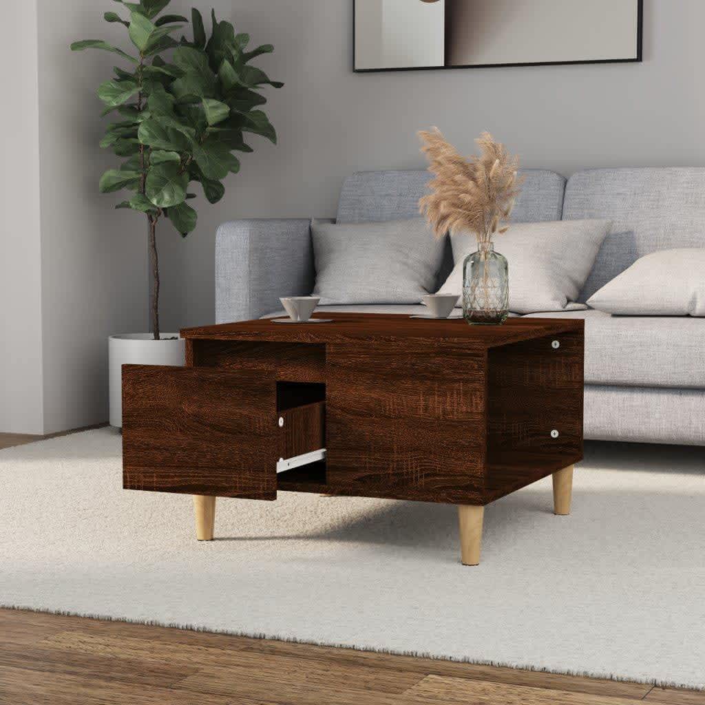 vidaXL Coffee Table Brown Oak 55x55x36.5 cm Engineered Wood