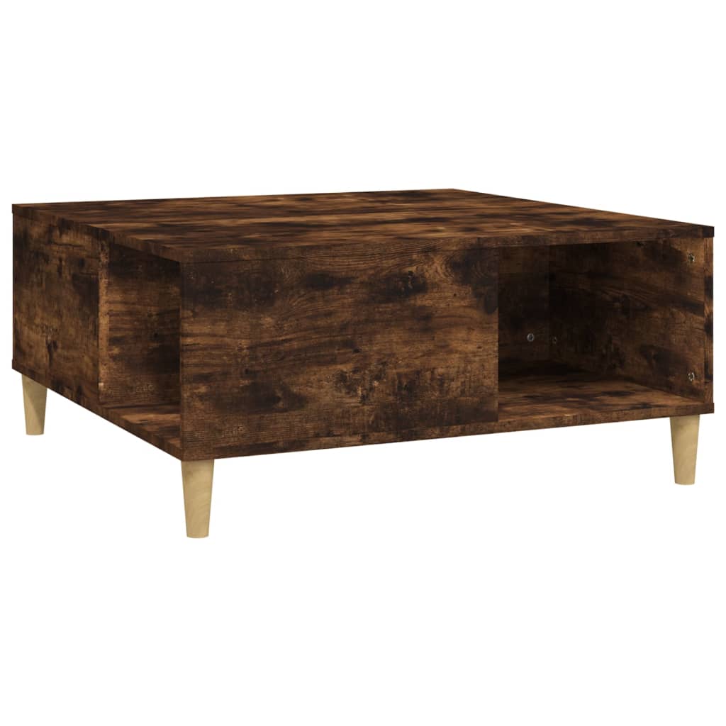 Table Basse Chêne Fumé 80x80x36,5 cm Bois D'ingénierie