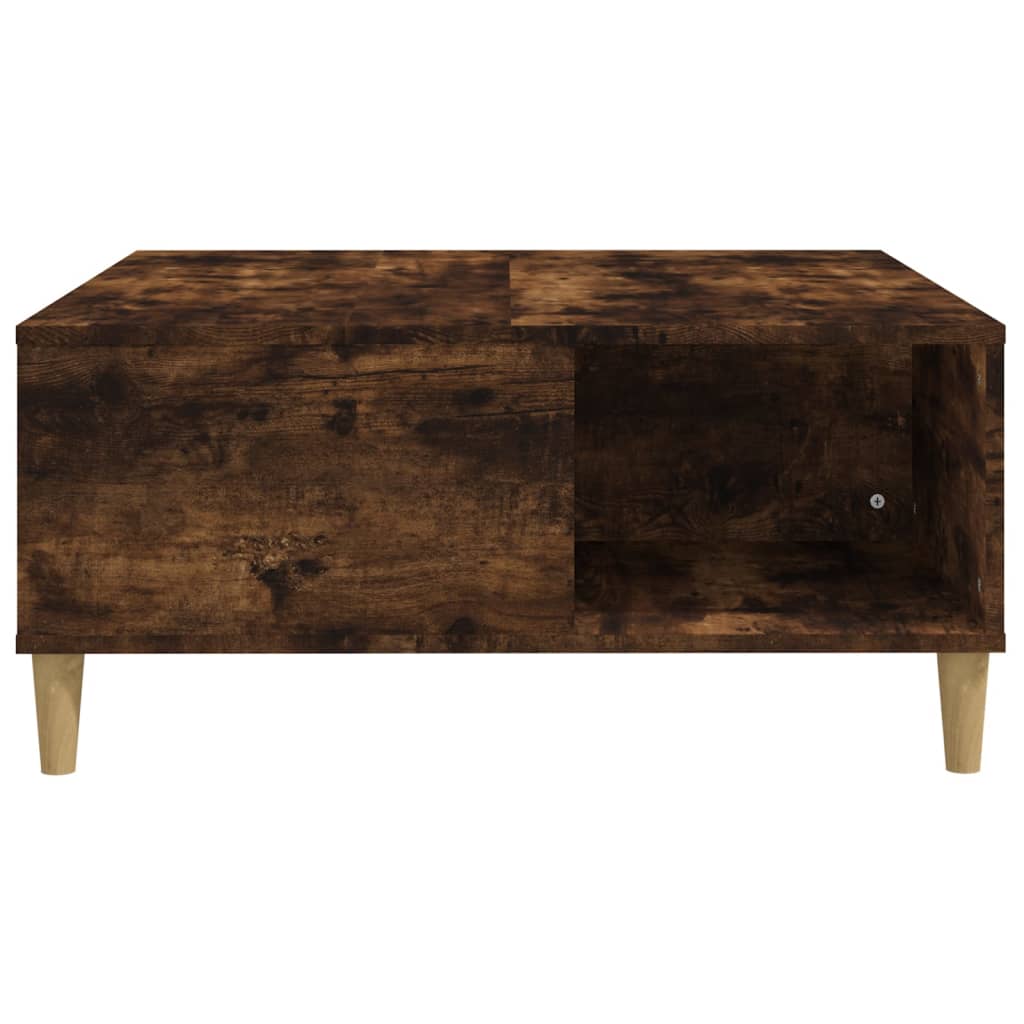 vidaXL Coffee Table Smoked Oak 80x80x36.5 cm Engineered Wood