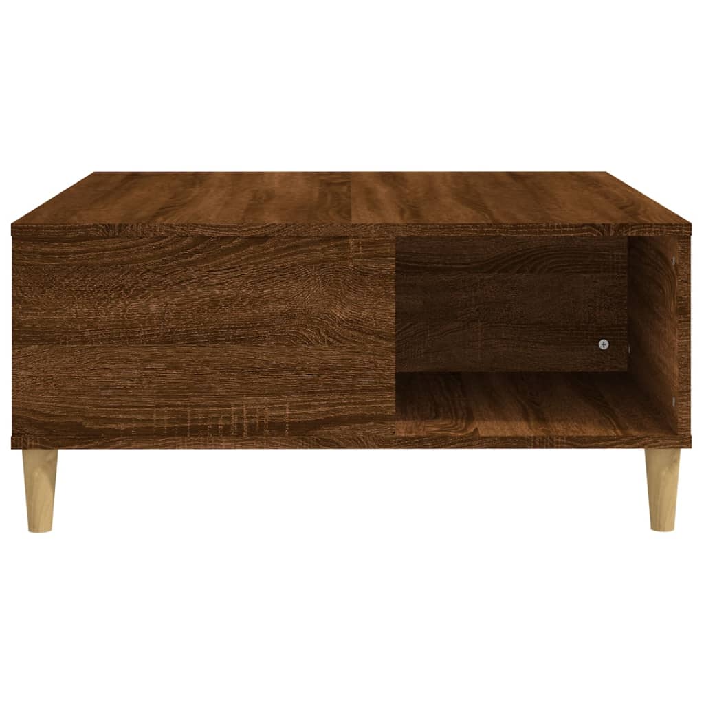 Table Basse Chêne Brun 80x80x36,5 cm Bois D'ingénierie