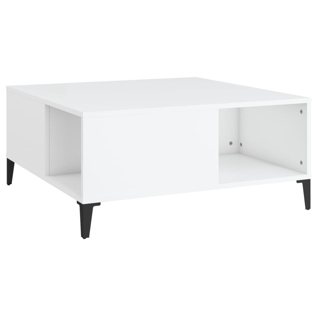 Table basse Blanc 80x80x36,5 cm Bois d'ingénierie
