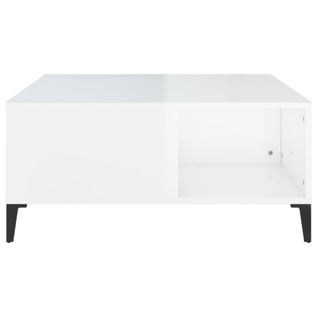 vidaXL Coffee Table High Gloss White 80x80x36.5 cm Engineered Wood