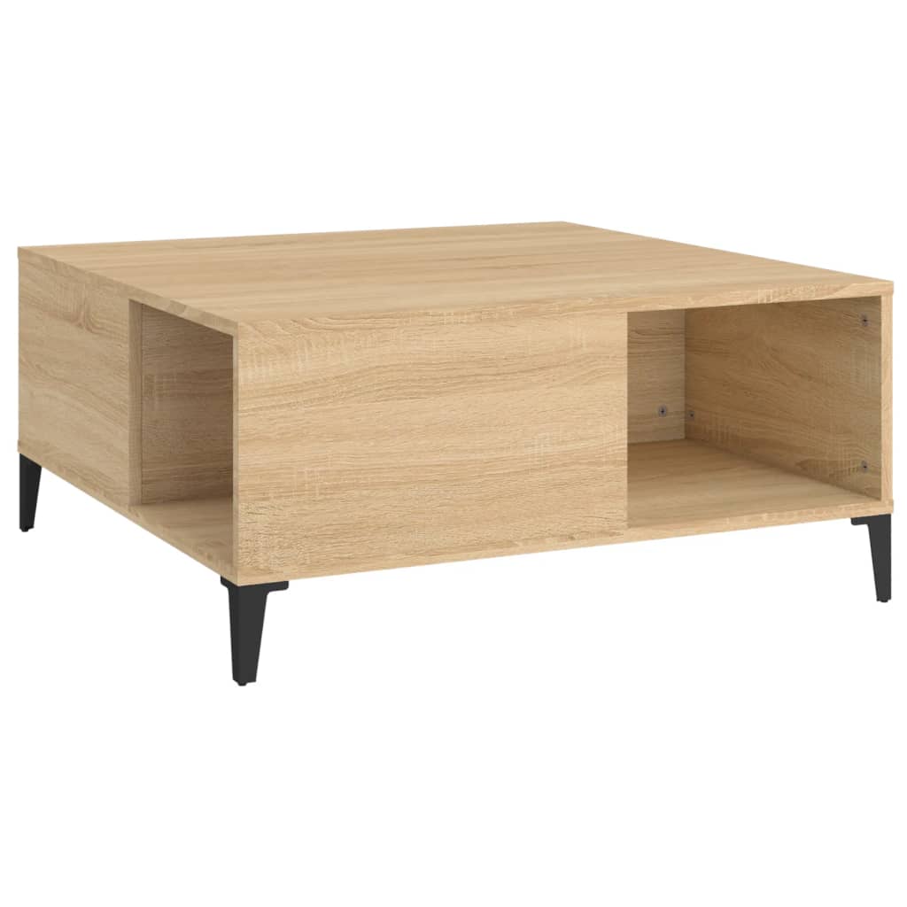 vidaXL Coffee Table Sonoma Oak 80x80x36.5 cm Engineered Wood