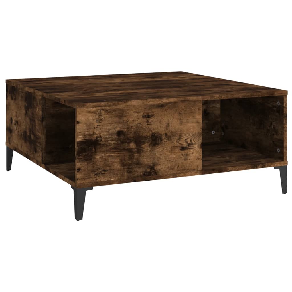 vidaXL Coffee Table Smoked Oak 80x80x36.5 cm Engineered Wood