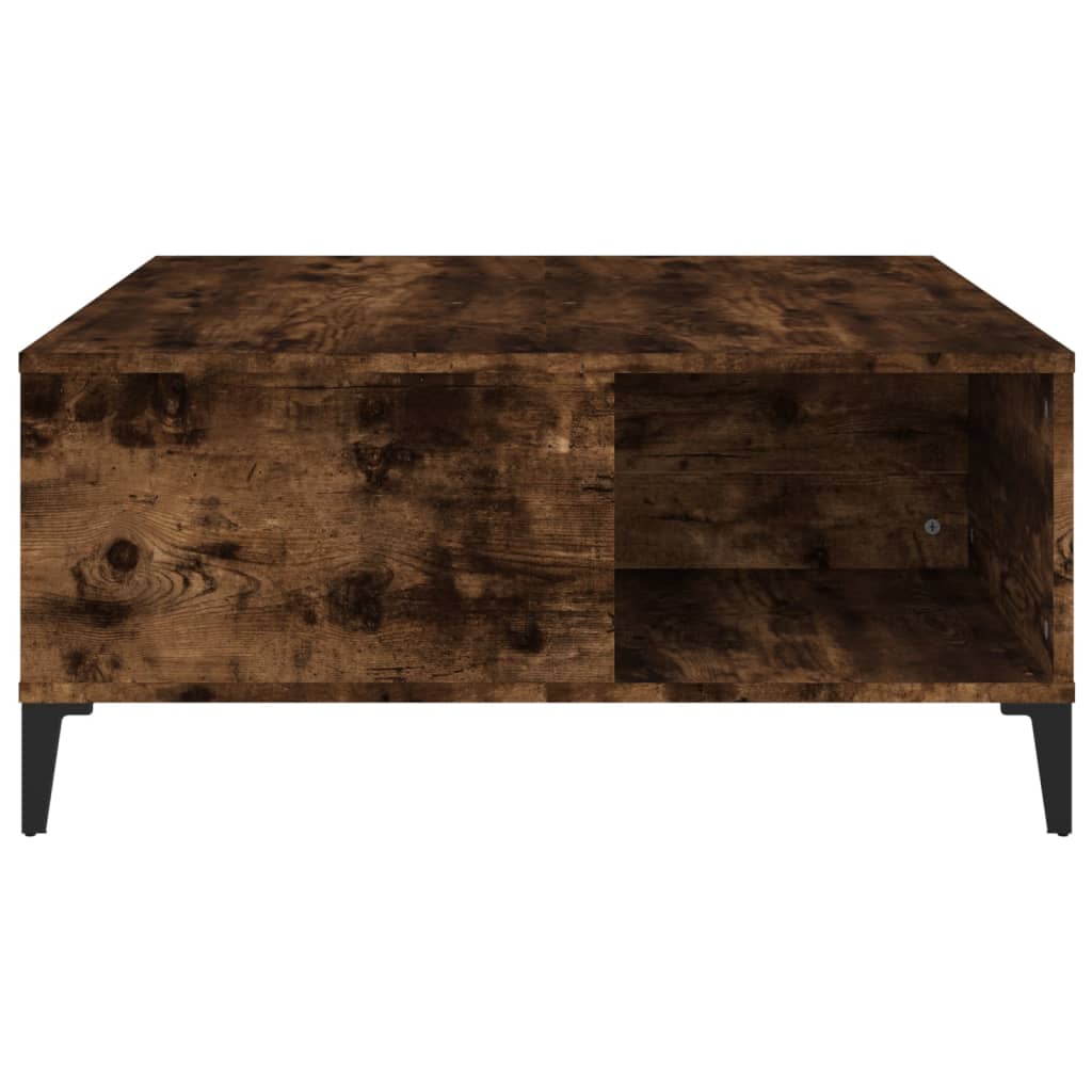 vidaXL Coffee Table Smoked Oak 80x80x36.5 cm Engineered Wood