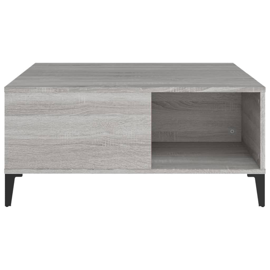 vidaXL Coffee Table Grey Sonoma 80x80x36.5 cm Engineered Wood