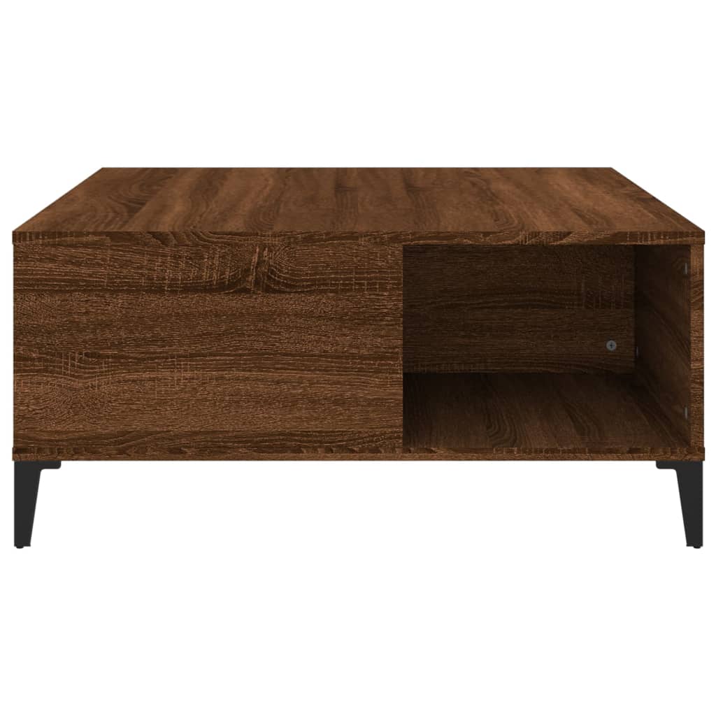 vidaXL Coffee Table Brown Oak 80x80x36.5 cm Engineered Wood
