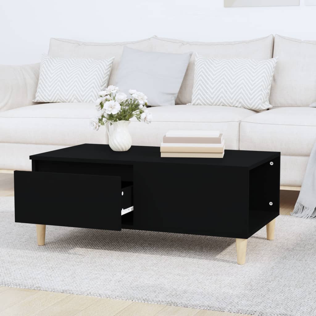 vidaXL Coffee Table Black 90x50x36.5 cm Engineered Wood