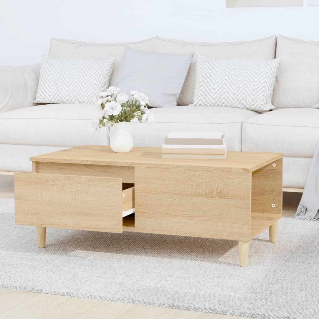 vidaXL Coffee Table Sonoma Oak 90x50x36.5 cm Engineered Wood