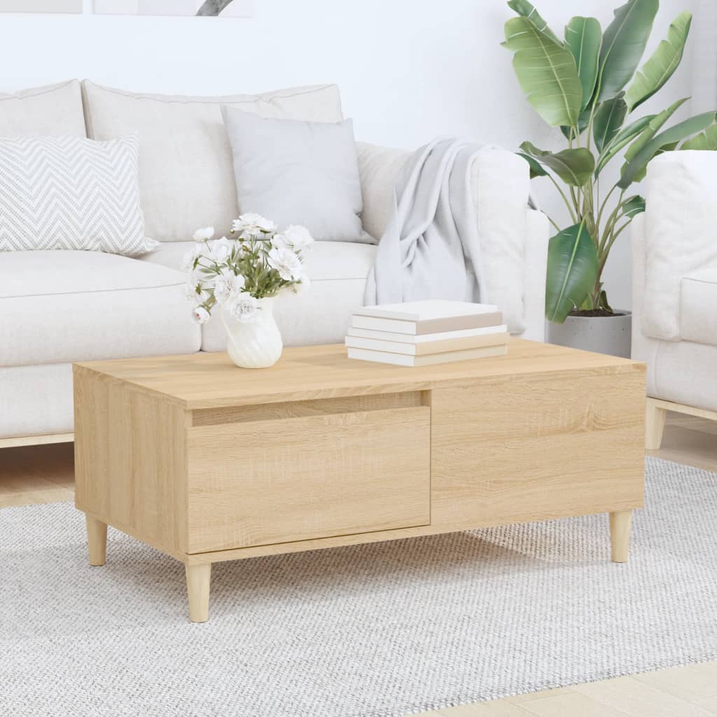 vidaXL Coffee Table Sonoma Oak 90x50x36.5 cm Engineered Wood