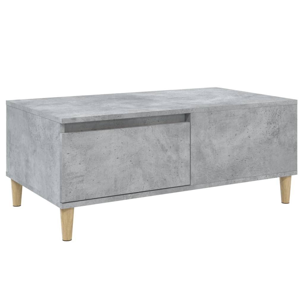 Table Basse Béton Gris 90x50x36,5 cm Bois D'ingénierie