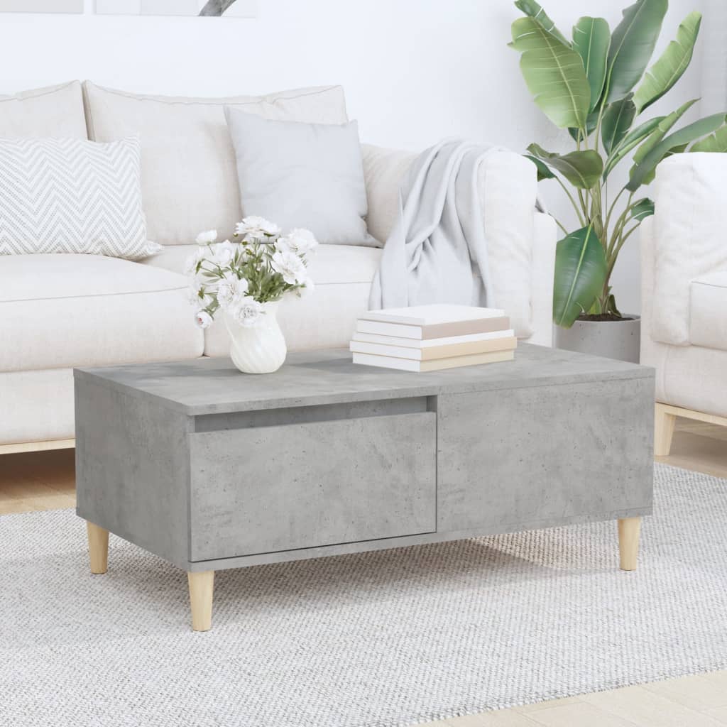 vidaXL Coffee Table Concrete Grey 90x50x36.5 cm Engineered Wood