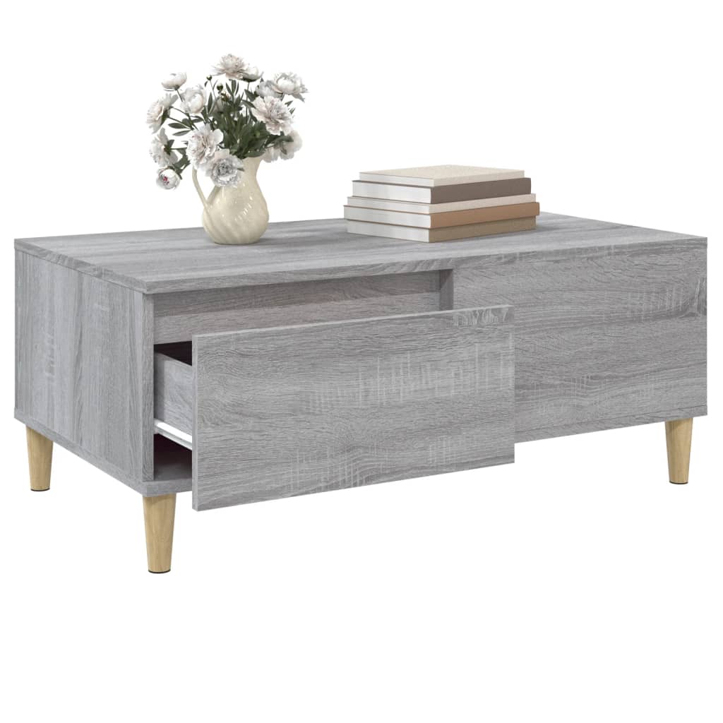 vidaXL Coffee Table Grey Sonoma 90x50x36.5 cm Engineered Wood