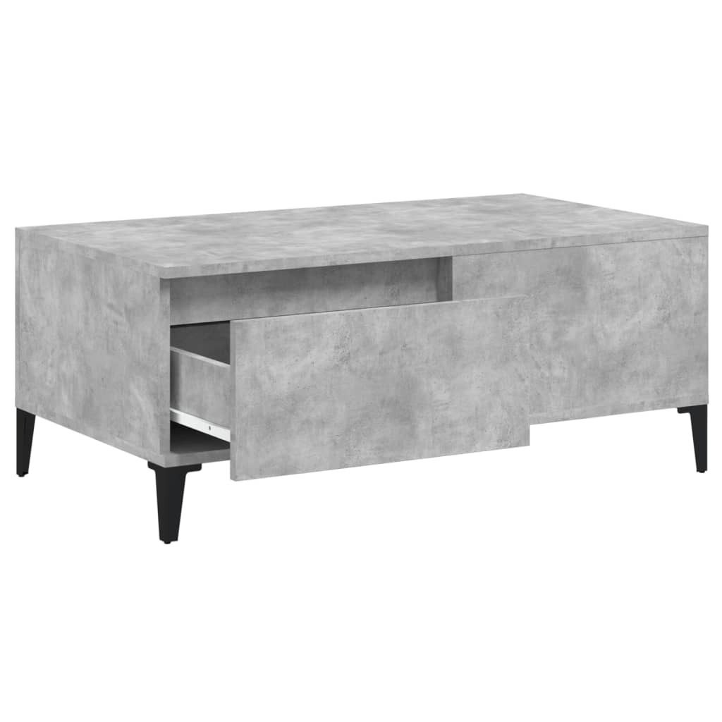 Table Basse Béton Gris 90x50x36,5 cm Bois D'ingénierie