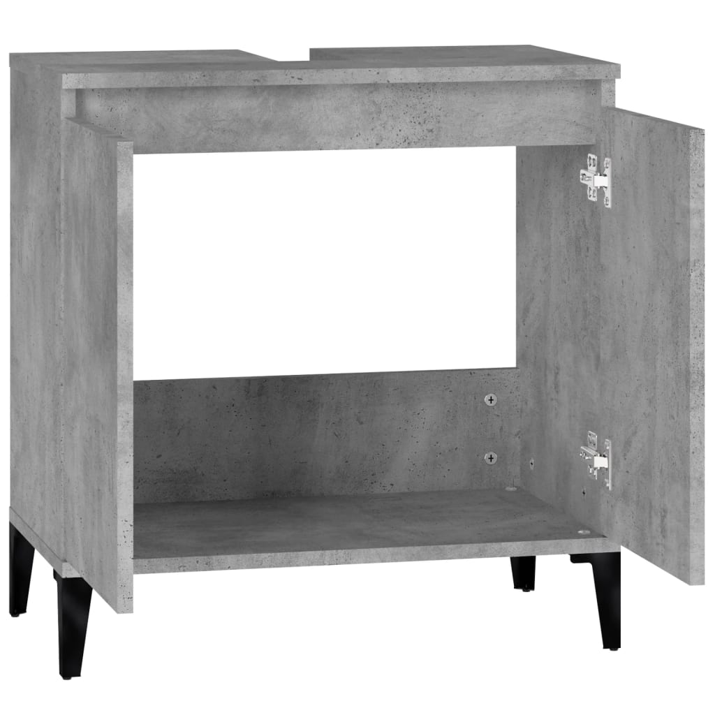 Meuble Lavabo Gris Béton 58x33x60 cm Bois D'ingénierie