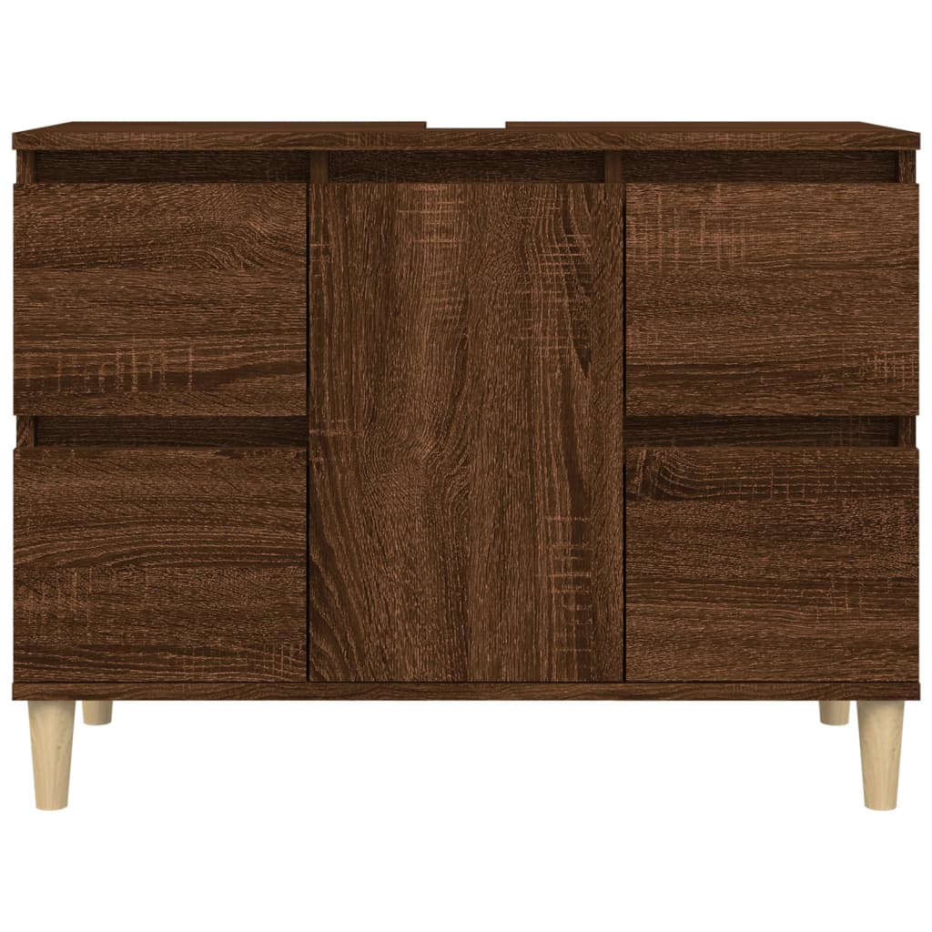 Meuble Lavabo Chêne Marron 80x33x60 cm Bois D'ingénierie