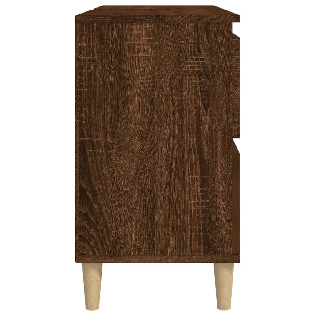 Meuble Lavabo Chêne Marron 80x33x60 cm Bois D'ingénierie