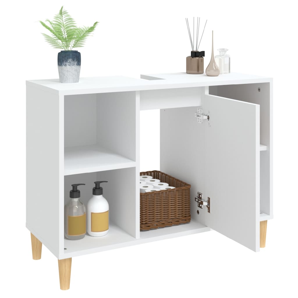 Meuble Lavabo Blanc 80x33x60 cm Bois D'ingénierie