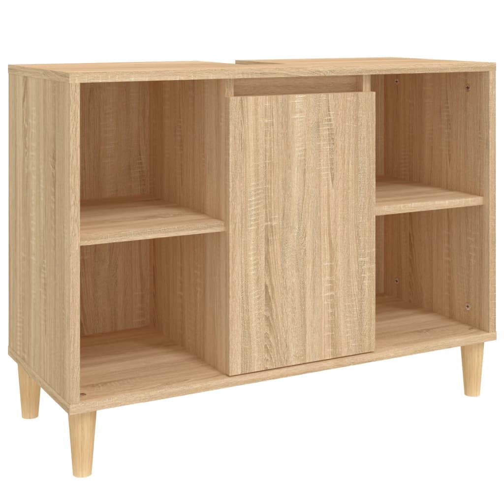 Meuble Lavabo Chêne Sonoma 80x33x60 cm Bois D'ingénierie