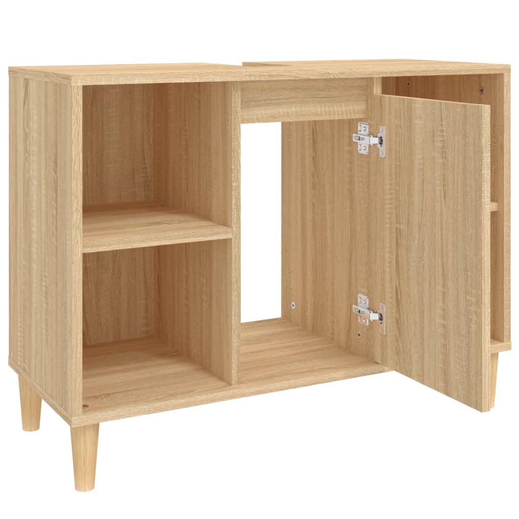 Meuble Lavabo Chêne Sonoma 80x33x60 cm Bois D'ingénierie