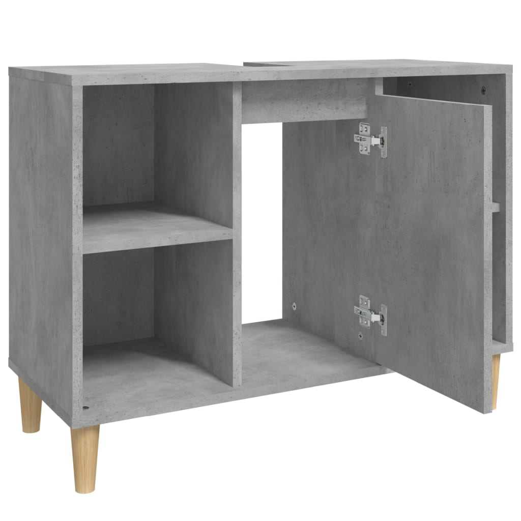 Meuble Lavabo Gris Béton 80x33x60 cm Bois D'ingénierie