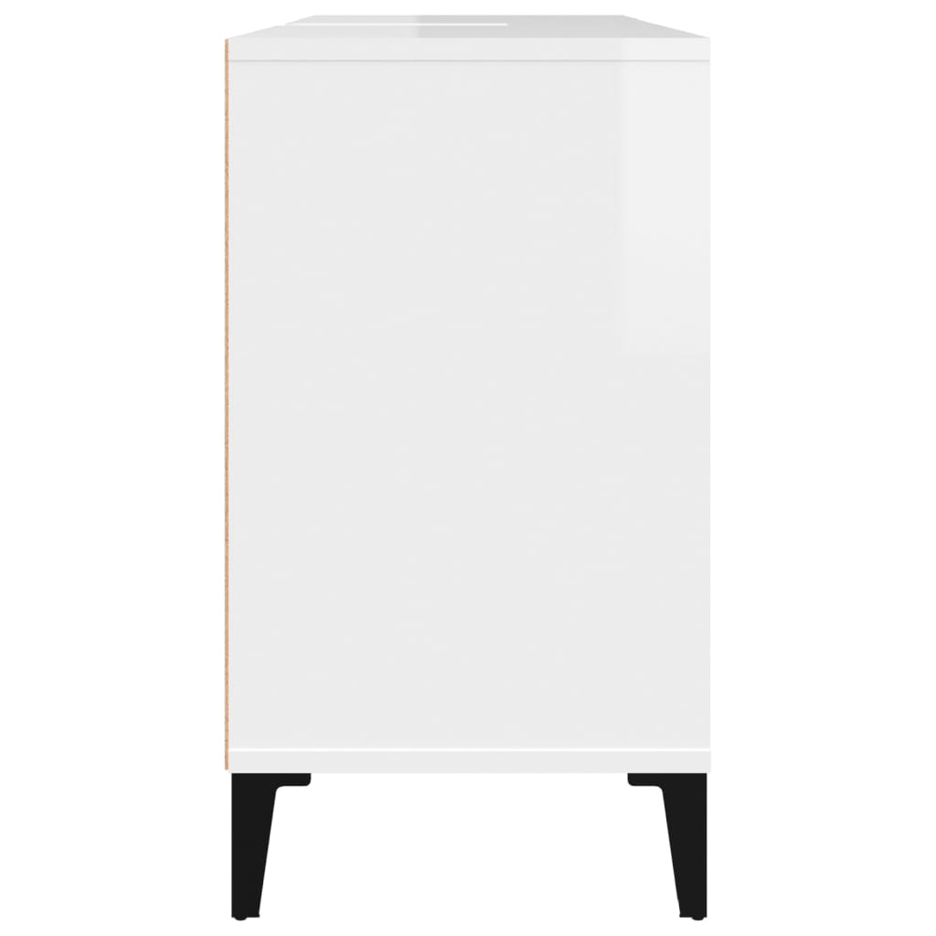 Meuble Lavabo Blanc Brillant 80x33x60 cm Bois D'ingénierie