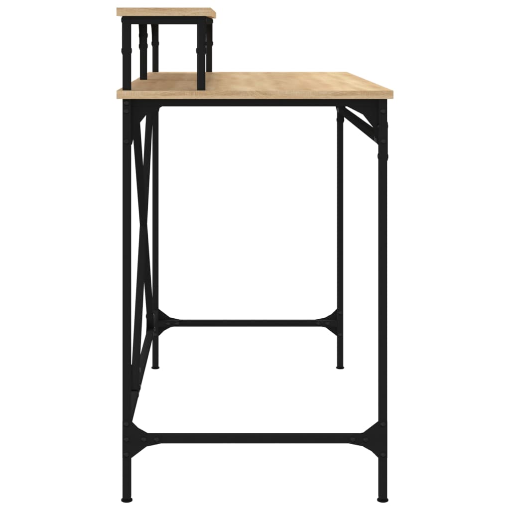 Desk Sonoma Oak 100x50x90 cm Engineered Wood and Iron - Upclimb Ltd