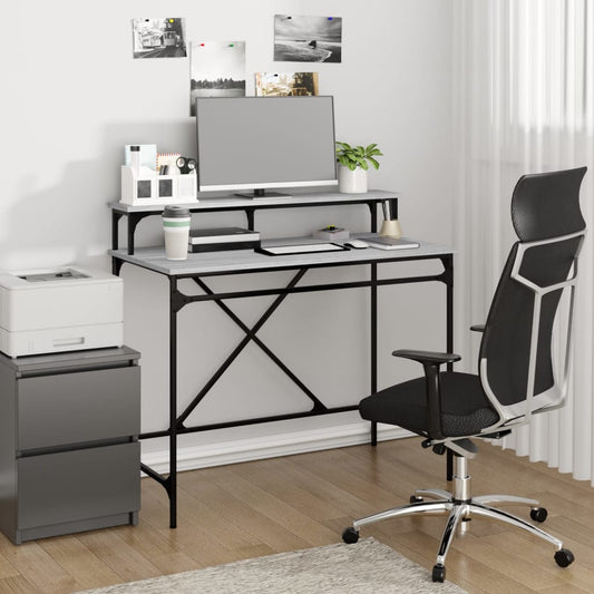 Desk Grey Sonoma 100x50x90 cm Engineered Wood and Iron - Upclimb Ltd