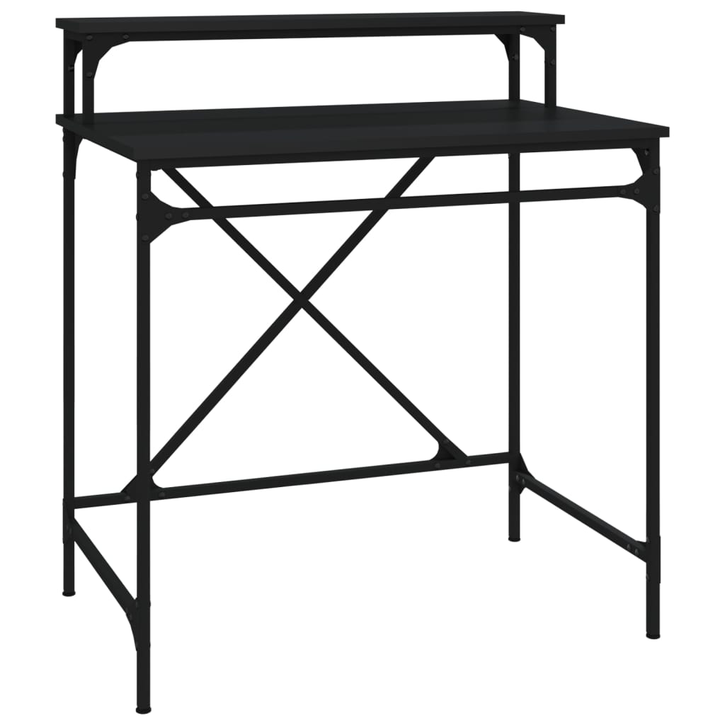 Desk Black 80x50x90 cm Engineered Wood and Iron - Upclimb Ltd