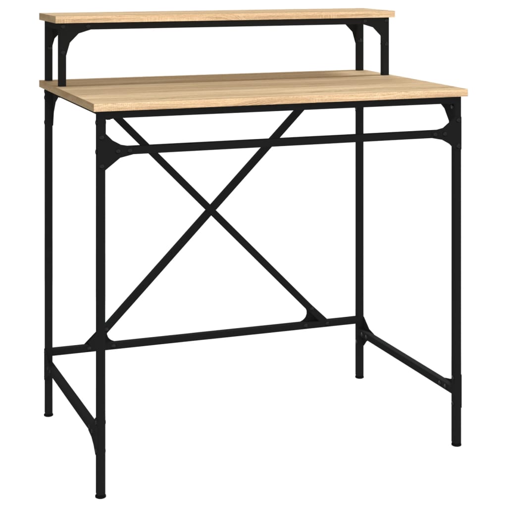 Desk Sonoma Oak 80x50x90 cm Engineered Wood and Iron - Upclimb Ltd