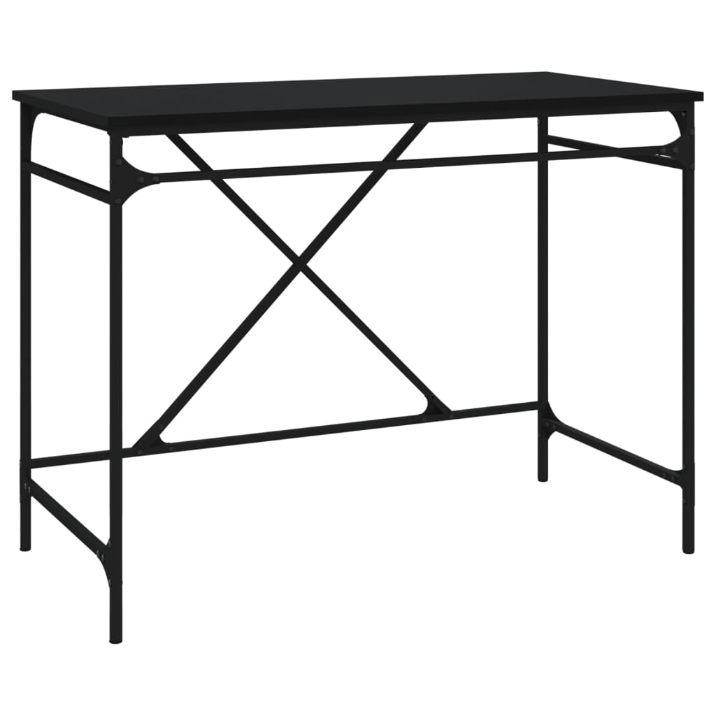 Desk Black 100x50x75 cm Engineered Wood and Iron - Upclimb Ltd