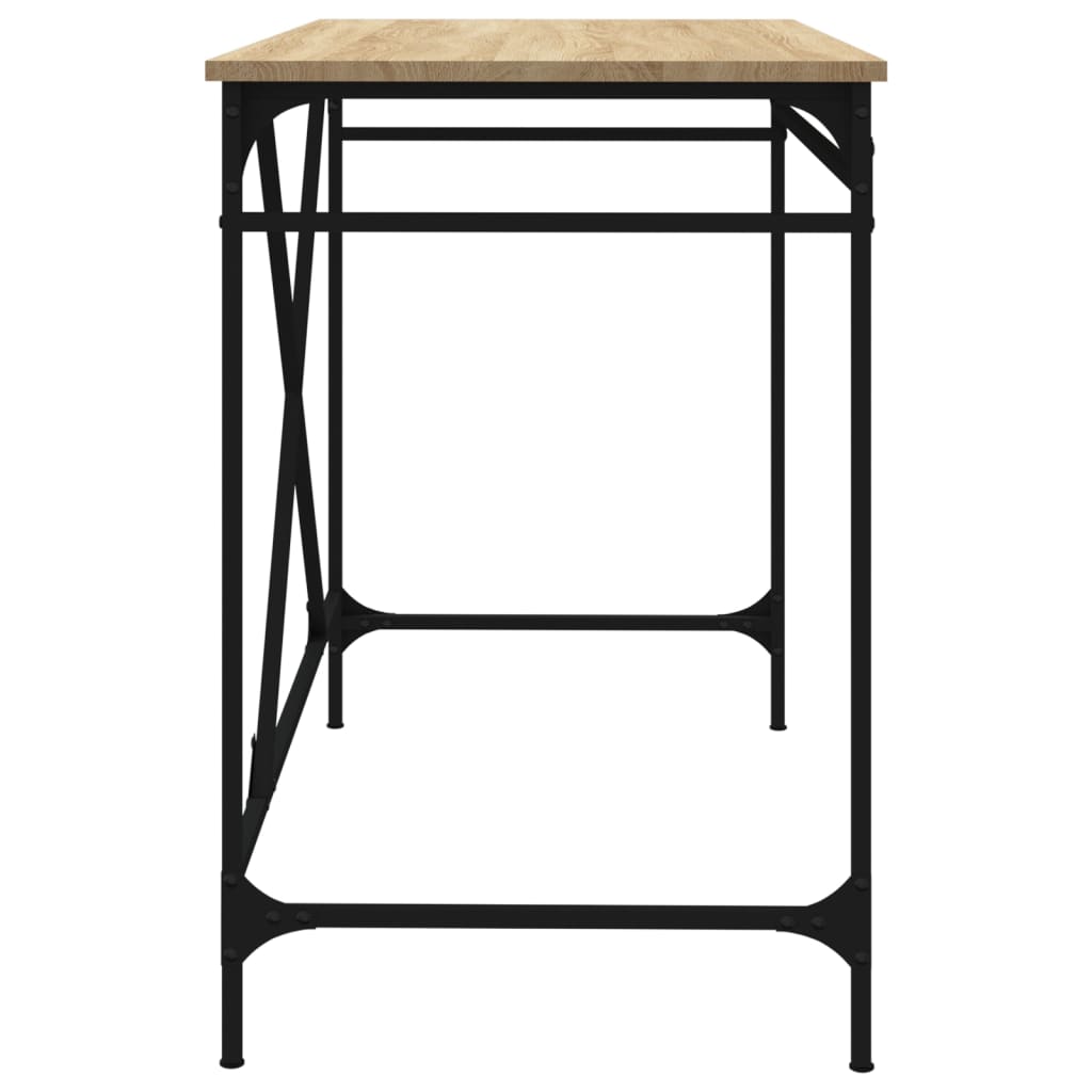 Desk Sonoma Oak 100x50x75 cm Engineered Wood and Iron - Upclimb Ltd