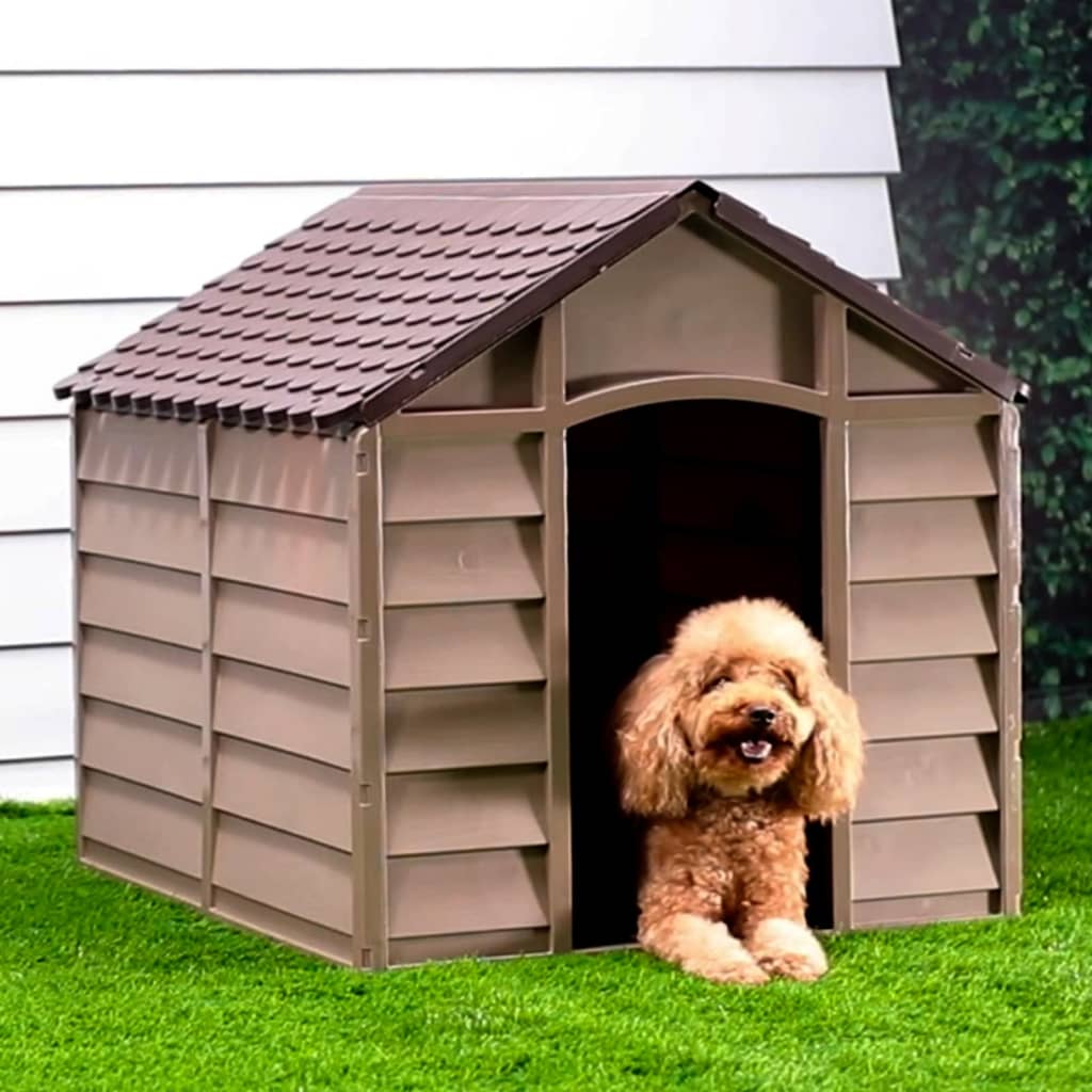 Dog House Brown 86x84x82 cm Polypropylene - Upclimb Ltd