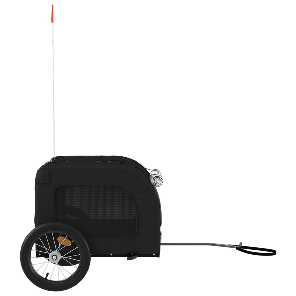 vidaXL Pet Bike Trailer Black Oxford Fabric and Iron