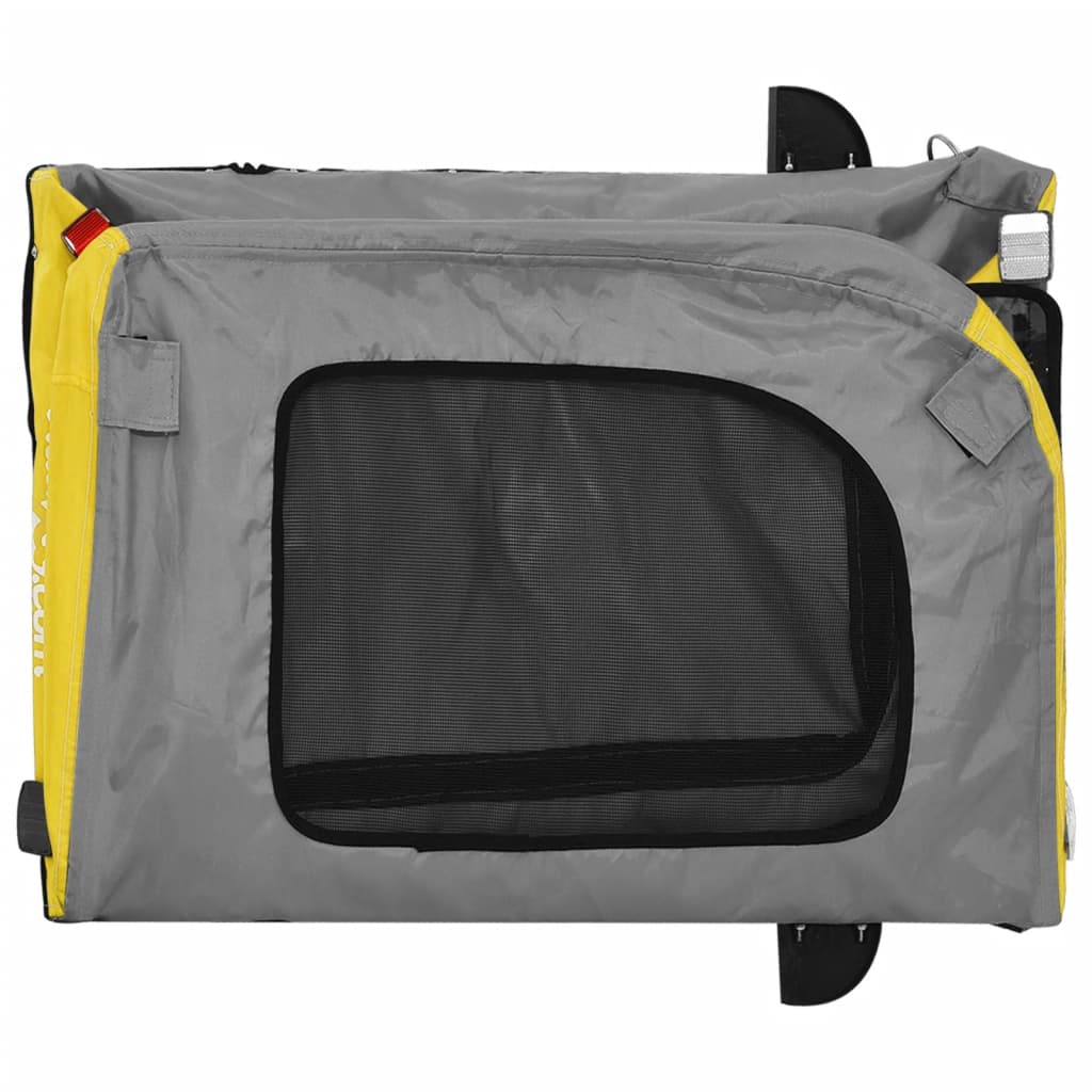 vidaXL Pet Bike Trailer Yellow and Grey Oxford Fabric&Iron