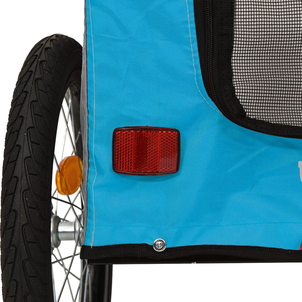 vidaXL Pet Bike Trailer Blue and Grey Oxford Fabric&Iron