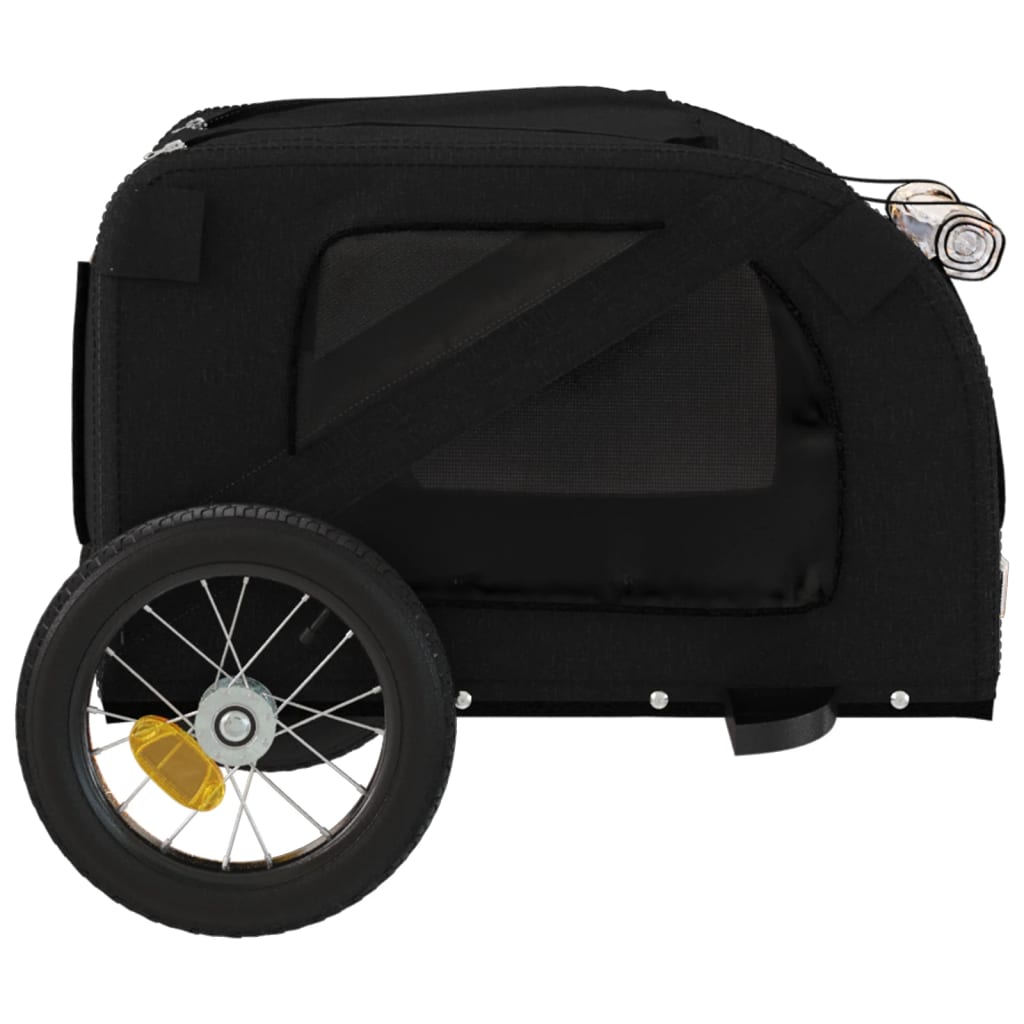 vidaXL Pet Bike Trailer Black Oxford Fabric and Iron